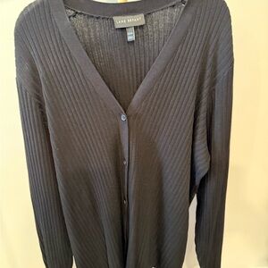 Lane Bryant Black Ribbed Cardigan